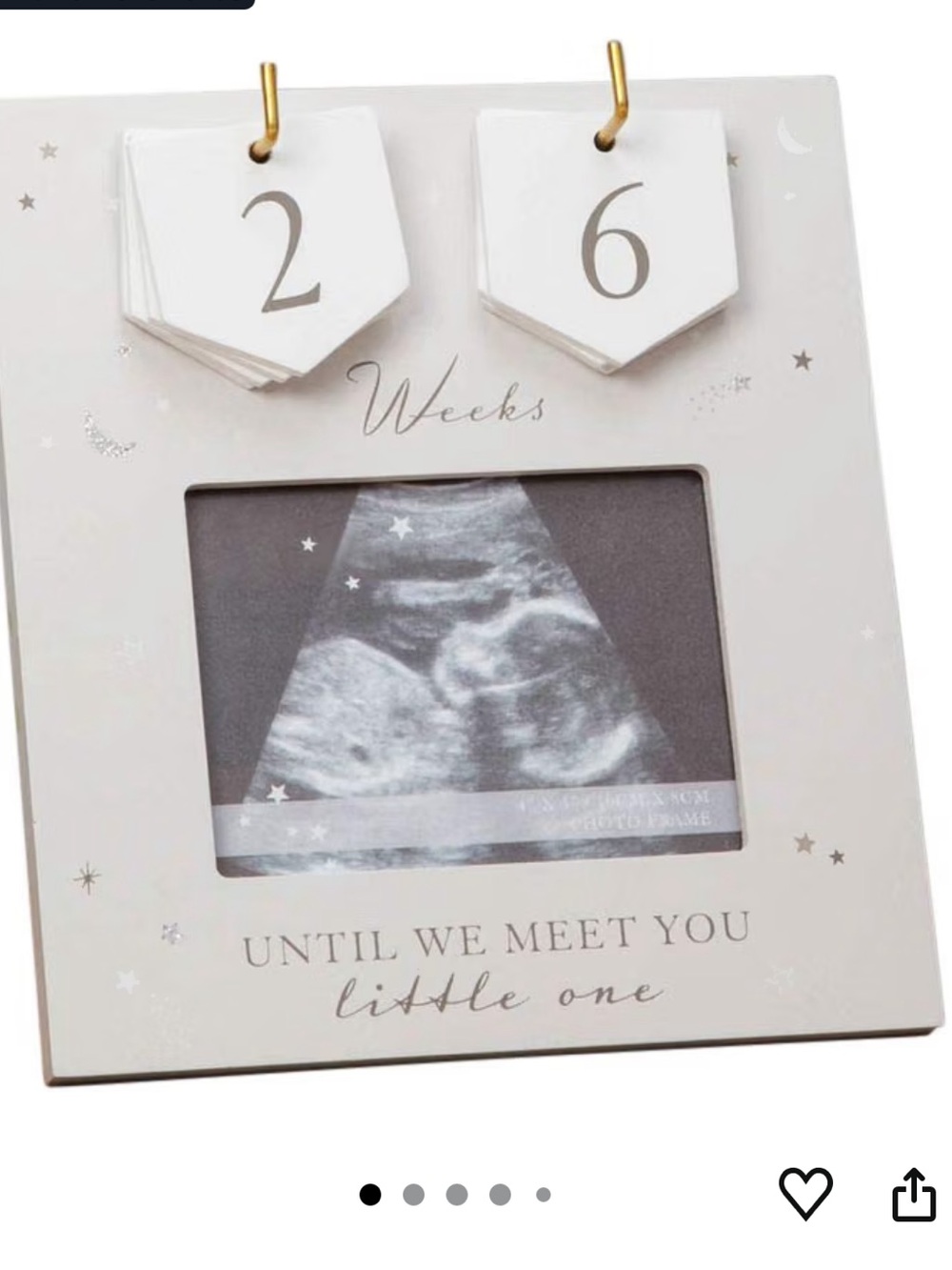 White 'Weeks' Pregnancy Countdown Photo Frame - Baby arrival weeks gift
